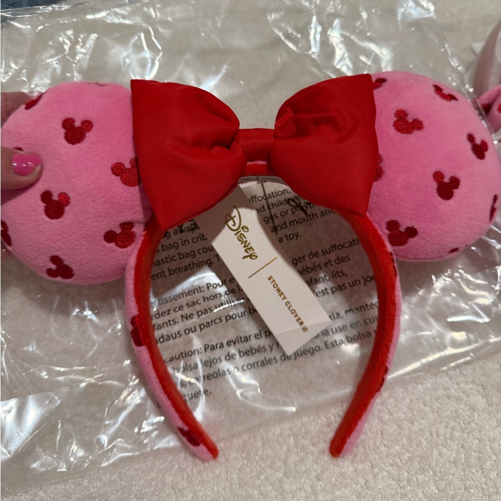 Stoney Clover Disney Pink and Red Minnie Mouse Ears Headband